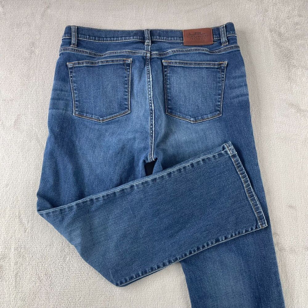 Lauren Ralph Lauren Jeans Women Petite 12P Blue‎ Classic Straight Fit Designer